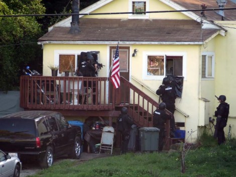 SWAT team engaging the house. Photo Courtesy of Ski-Epic